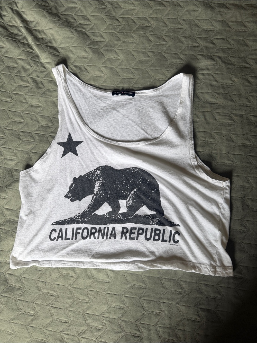 Brandy Melville White California Republic Bear Tank